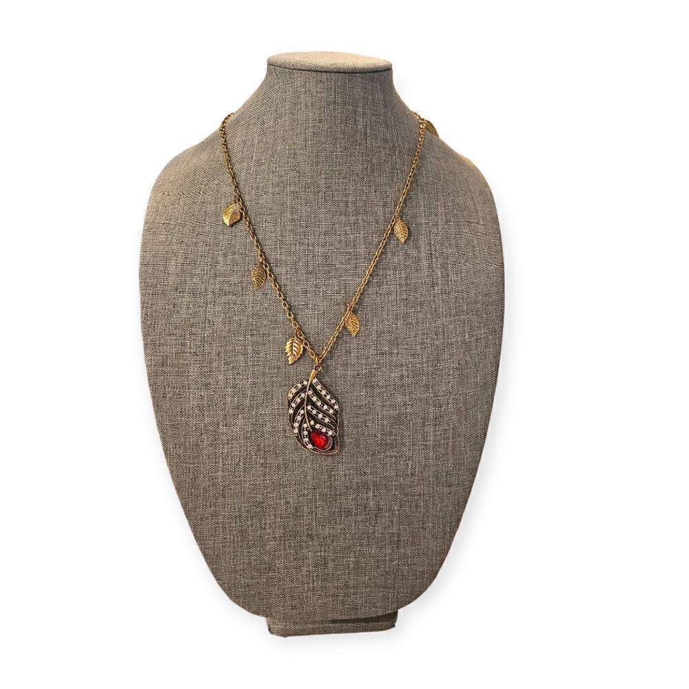 Amrita Singh Antique 18k Gold-Plated Brass Peacock Feather Pendant Necklace - Picture 6 of 11